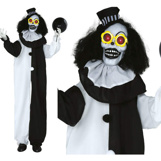 ESQUELETO PAYASO LUZ SON MOV 170 CMS image 0