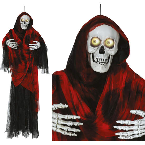 COLGANTE ESQUELETO CON OJOS LUZ MOV 170 CMS image 0