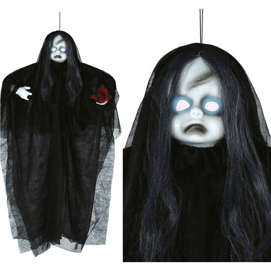 COLGANTE MUÑECA PARLANTE LUZ Y SON 90 CMS image 0