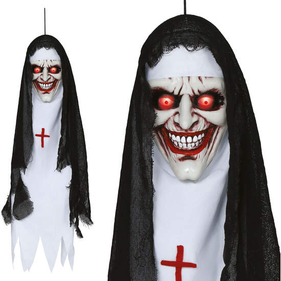 COLGANTE CABEZA MONJA LUZ Y SONIDO 90  CMS image 0