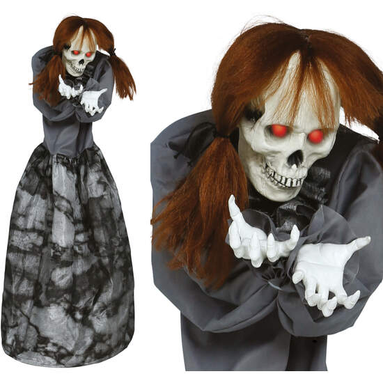 MUJER ESQUELETO SUSTO LUZ SON MOV 120 CMS image 0