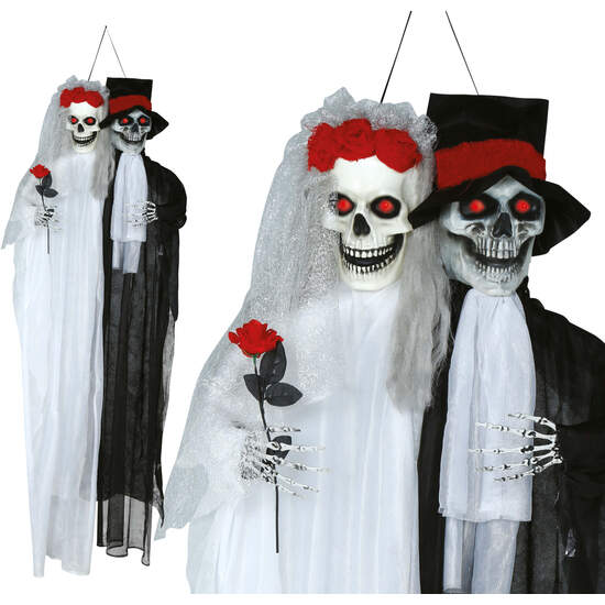 COLGANTE NOVIOS ESQUELETO LUZ Y SONIDO 185 CMS image 0