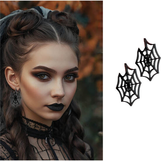 PENDIENTES TELARAÑA NEGROS, 5 CMS image 0