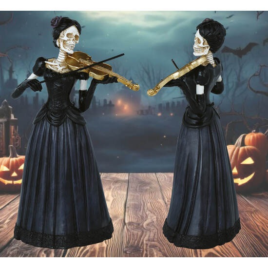 DAMA ESQUELETO CON VIOLIN RESINA 26X15 CMS image 0