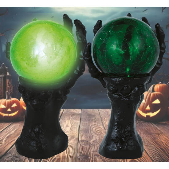 MANO CON BOLA DE CRISTAL LUZ 14.5X8 CMS image 0