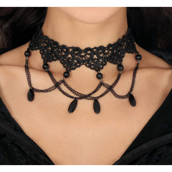 GARGANTILLA BORDADA CON PEDRERIA NEGRA image 0