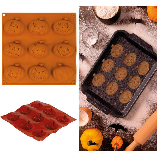 MOLDE SILICONA 9 CALABAZAS, 24X25 CM image 0