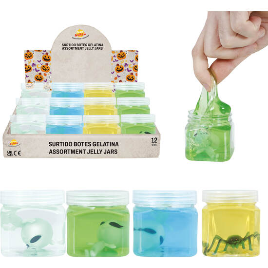 12 BOTES SLIME SURT. ARAÑAS Y ALIEN, 5.5 CM image 0