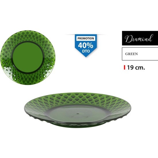 FLAT PLATE 19CM PS GREEN DIAMOND image 0