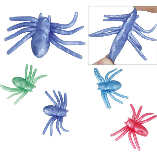 BLISTER 4 ARAÑAS SILICONA, 4X7 CM image 0