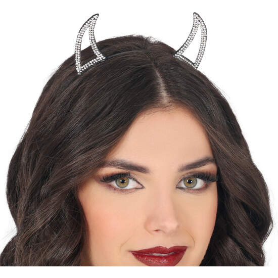 DIADEMA DEMONIO PLATA BRILLANTE image 0