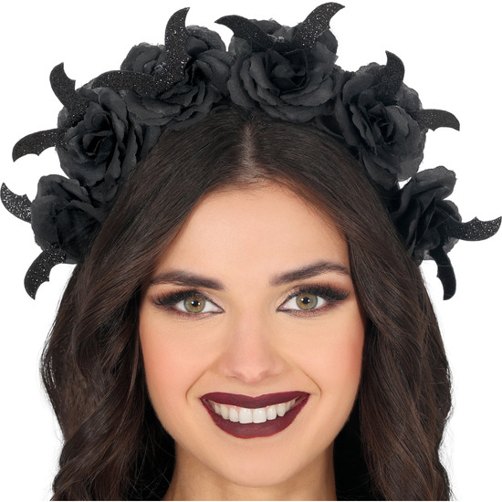 DIADEMA FLORES NEGRAS image 0