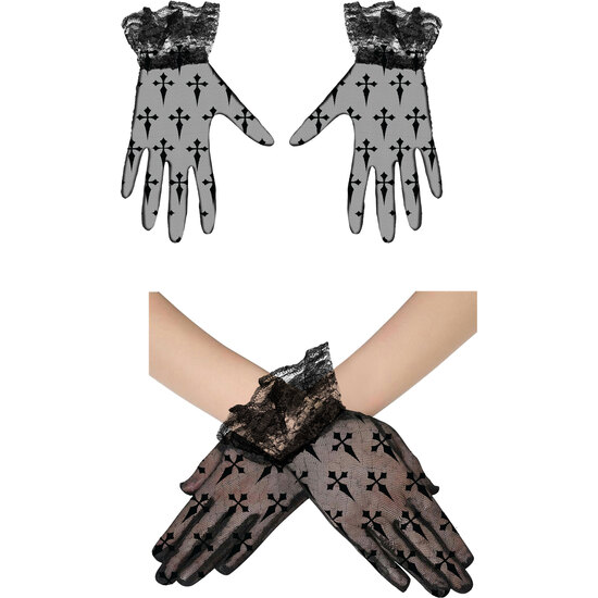 GUANTES CALADO CRUZ NEGRO 22 CM image 0