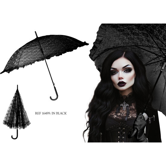 SOMBRILLA NEGRA GOTICA 70 CM image 0
