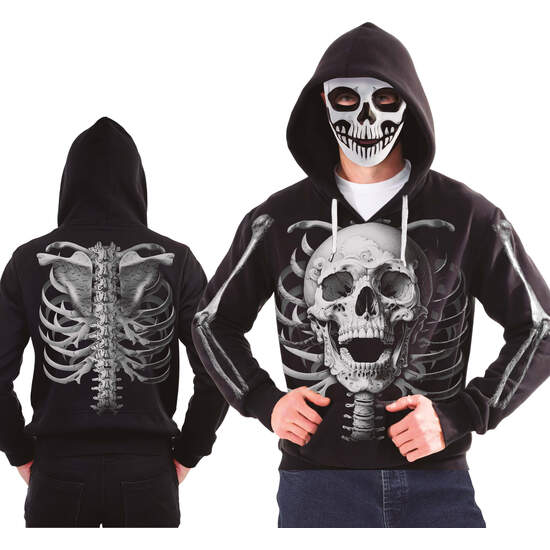 SKELETON HOODIE WITH MASK, ADULTO, 52 - 54 (L) image 0