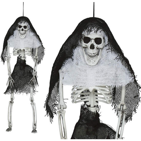 COLGANTE ESQUELETO CON CAPUCHA 45 CMS image 0