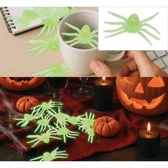 BOLSA 10 ARAÑAS FLUORESCENTES, 5 CMS image 0