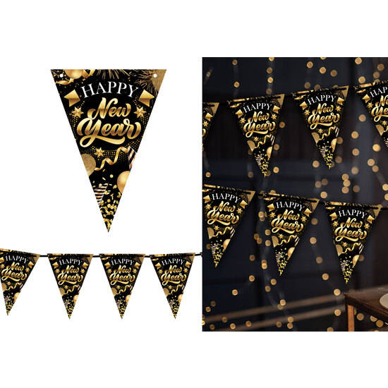 GALLARDETE HAPPY NEW YEAR 300 CM PAPEL image 0