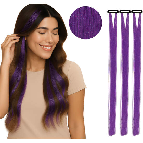 3 MECHONES 50 CMS BRILLANTE PURPURA image 0