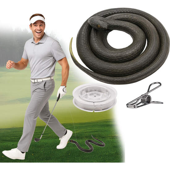 SERPIENTE 80 CMS CON HILO DE NILON Y PINZA, ADULTO image 0