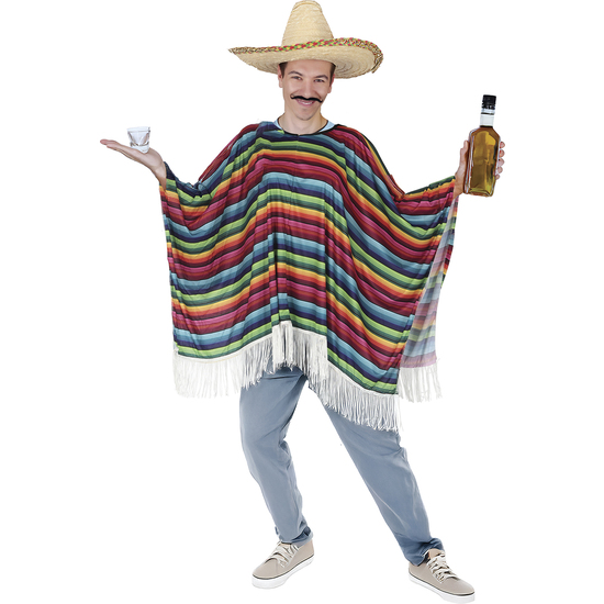 PONCHO MEXICANO MULTICOLOR, ADULTO image 0