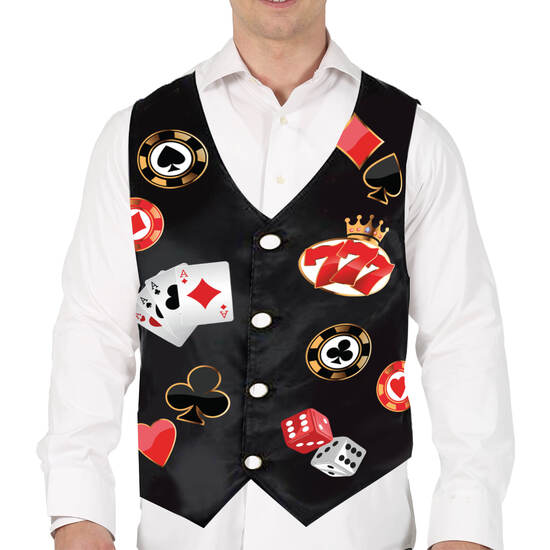 CHALECO POKER, ADULTO, TALLA UNICA ADULTO image 0