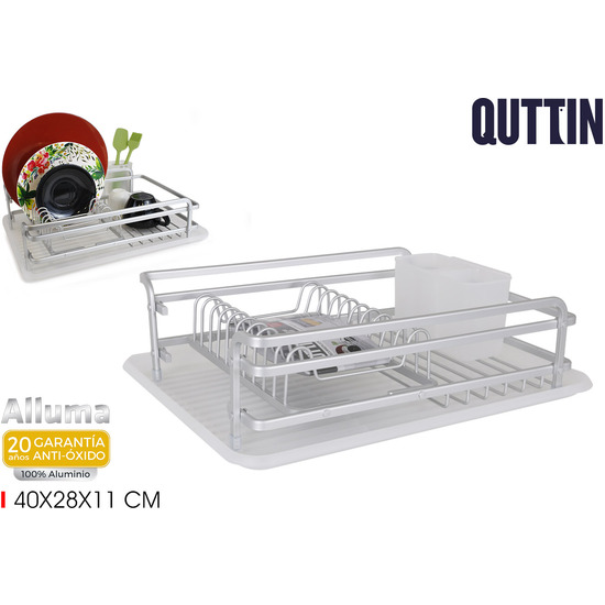 DISH RACK W/TRAY ALLU 40X28X11CM CONFORTIME image 0