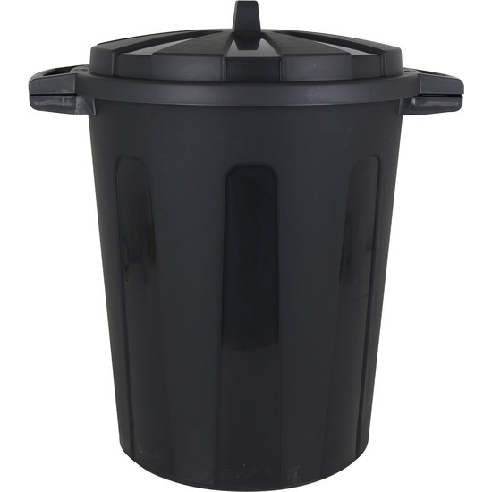 BLACK DUST BIN WITH LID 70L image 0