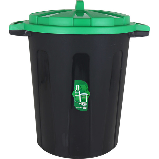 BLACK DUST BIN WITH LID 70L image 3