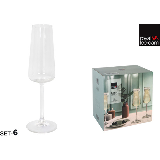 SET 6 COPAS CHAMPAGNE LINEA 20CL 7.5X22.5CM image 0