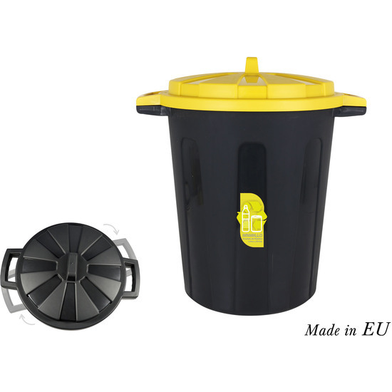 RECYCLING DUST BIN 70 L. WITH YELLOW LID image 0