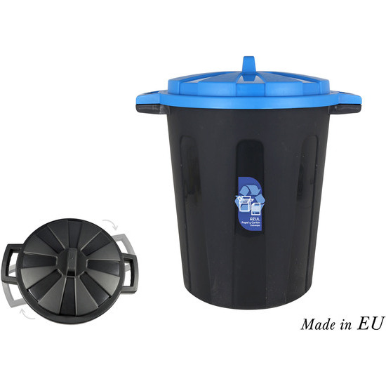 RECYCLING DUST BIN 70 L. WITH BLUE LID image 0