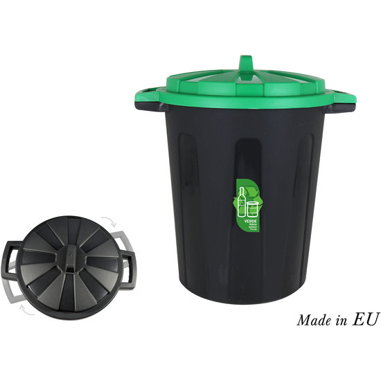 RECYCLING DUST BIN 70 L. WITH GREEN LID image 0