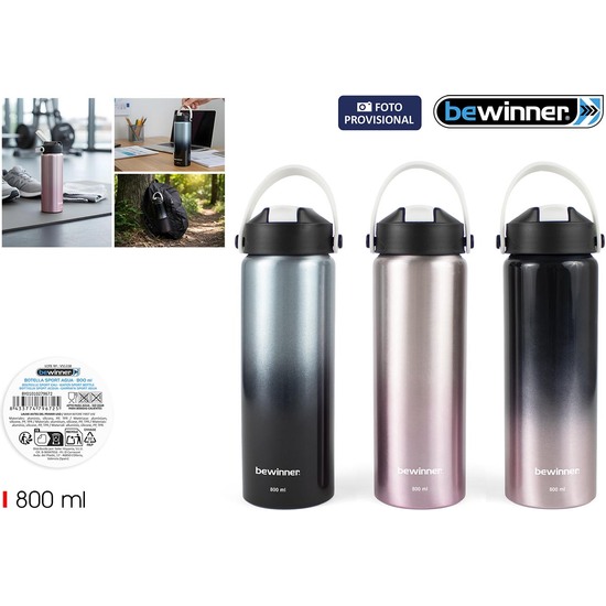 BOTELLA SPORT AGUA ALUM.METALIZ.800 BEWINNER image 0
