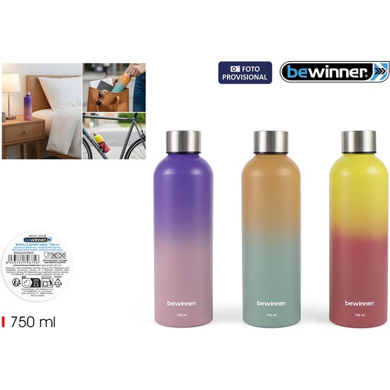 BOTELLA SPORT AGUA ALUM.BICOLOR.750 BEWINNER image 0