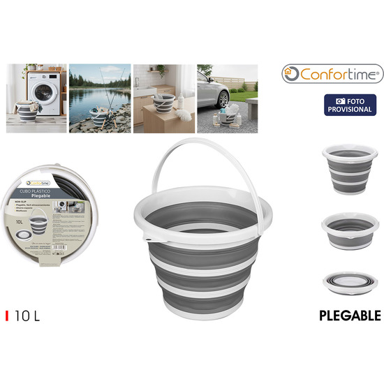CUBO PLASTICO PLEGABLE 10LTS CONFORTIME image 0