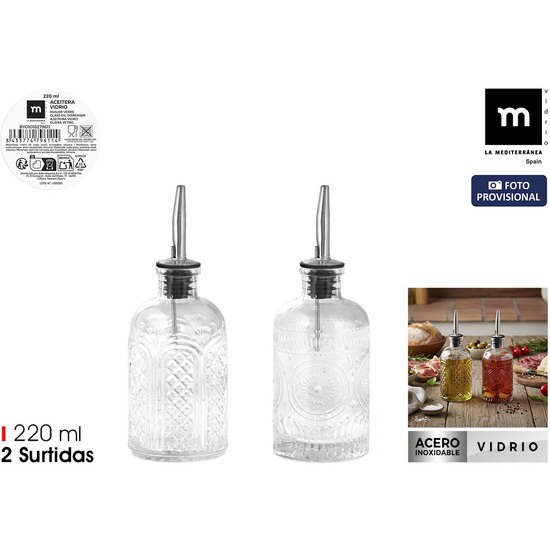 ACEITERA VIDRIO C/TAPON 220ML 2SUR LA MEDITERRAN image 0