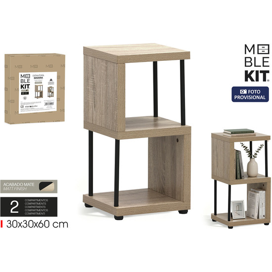 ESTANTERIA 2 CUBOS MADERAMETAL MOBLEKIT image 0