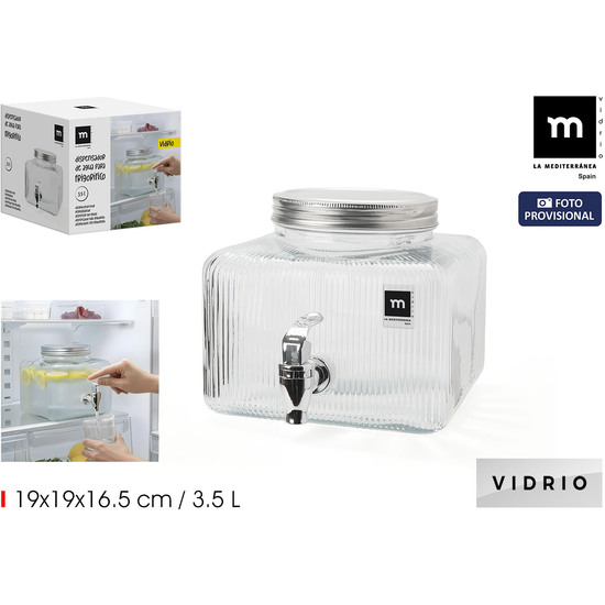TARRO DISPENSADOR FRIGO VIDRIO 3.5L LA MEDITERRAN image 0
