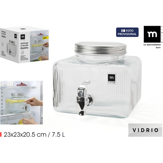TARRO DISPENSADOR FRIGO VIDRIO 7.5L LA MEDITERRAN image 0