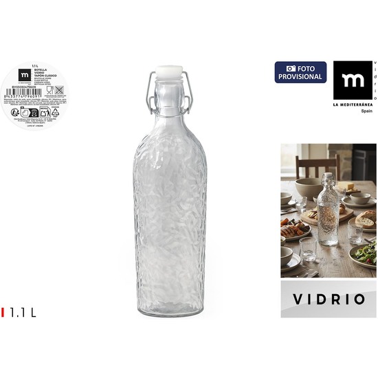 BOTELLA VIDRIO T/CLASICO 1.1L LA MEDITERRANEA image 0
