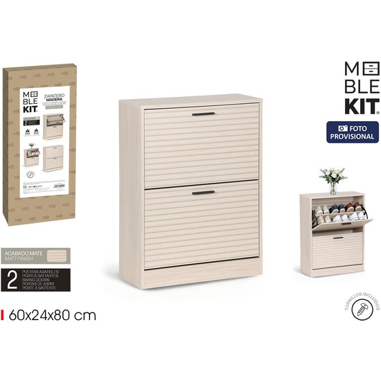 MUEBLE ZAPATERO 2 NIVELES SLAT MOBLEKIT image 0