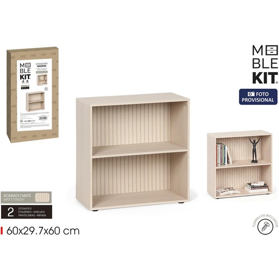 ESTANTERIA MADERA RECT.2 NIVEL.SLAT MOBLEKIT image 0