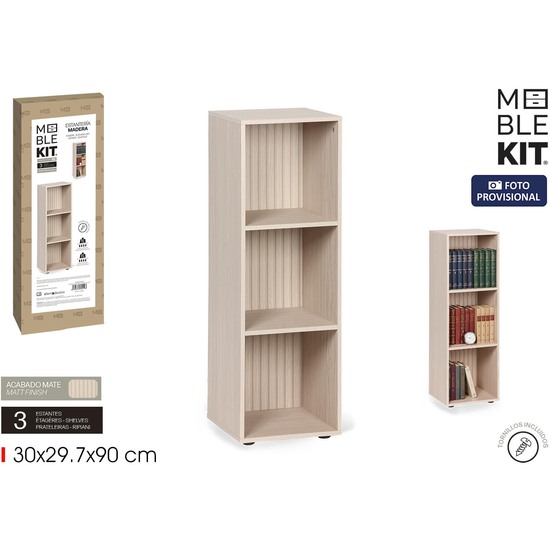 ESTANTERIA MADERA CUBO.3 NIVEL.SLAT MOBLEKIT image 0
