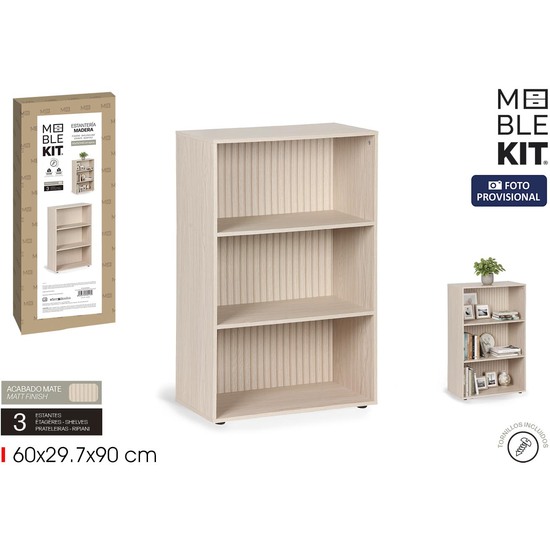 ESTANTERIA MADERA RECT.3 NIVEL.SLAT MOBLEKIT image 0