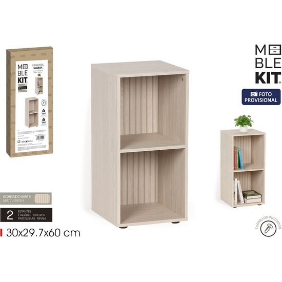 ESTANTERIA MADERA CUBO.2 NIVEL.SLAT MOBLEKIT image 0