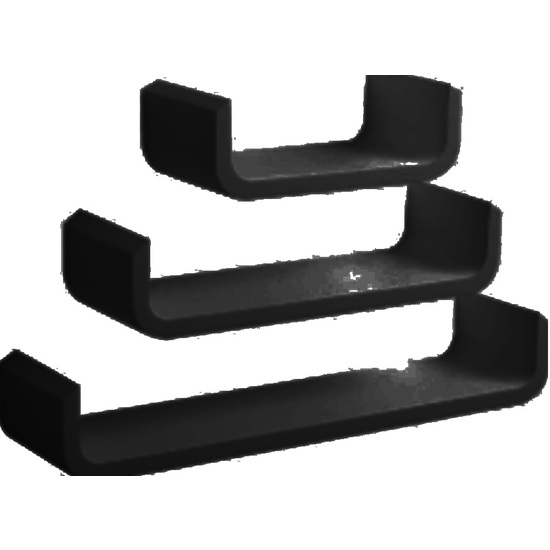 SET3 ESTANTE.FLOTAN.50/40/30 BLACK MOBLEKIT image 0