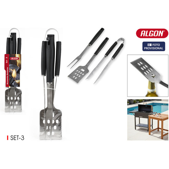SET3 ACCESORIOS BBQ CR BLACK ALGON BBQ image 0