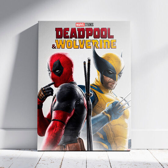 CUADRO MADERA WOLVERINE & DEADPOOL MARVEL image 1