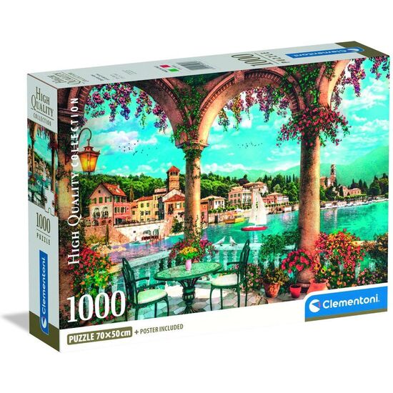 PUZZLE BALCONY VIEW OF LAKE COMO HIGH QUALITY 1000PZS image 1